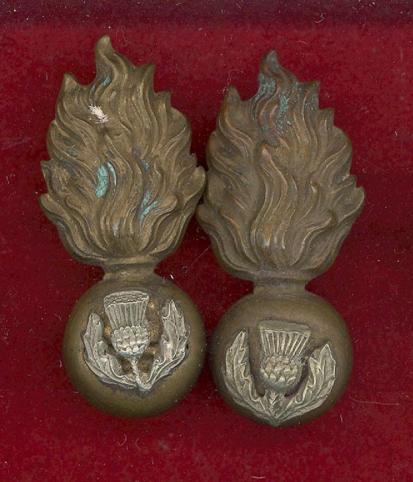 Scottish Royal Scots Fusiliers Victorian OR's collar badges