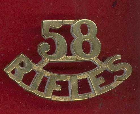 Indian Army 58th Vaughan's Rifles WW1 shoulder title
