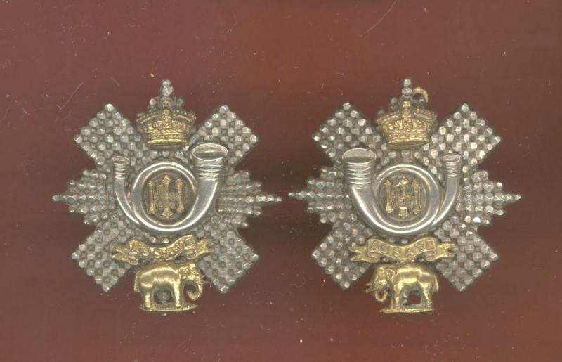 Scottish Highland Light Infantry Victorian Officer's collar badges
