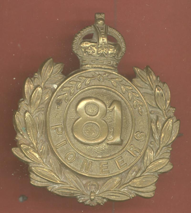 Indian Army 81st Pioneer Regiment. WW1 pagri badge