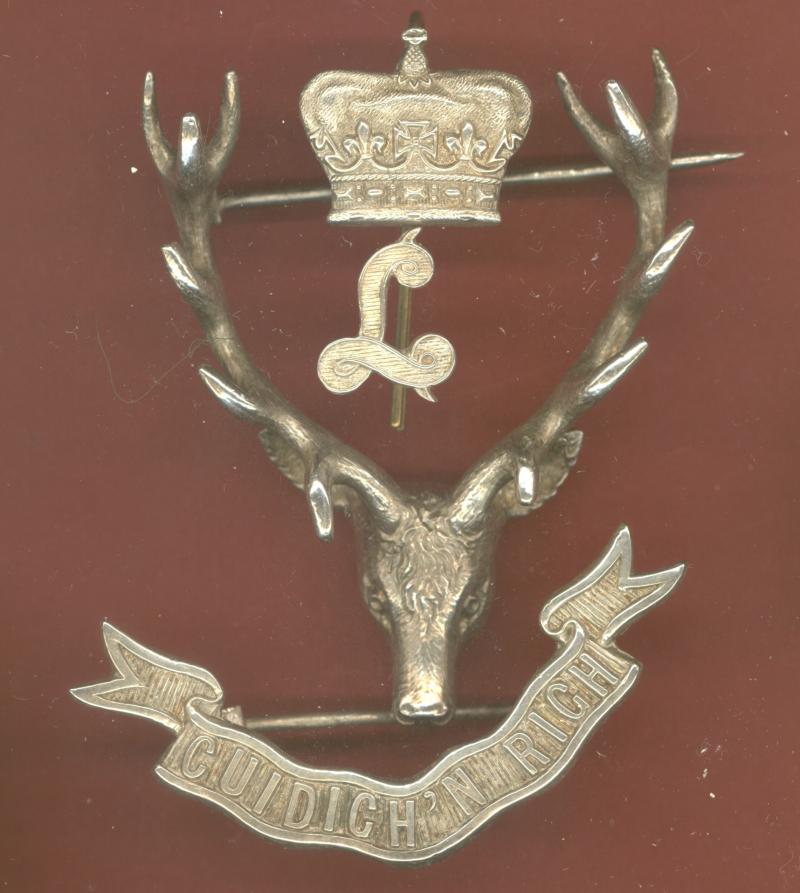 Scottish Seaforth Highlanders Officer's glengarry badge