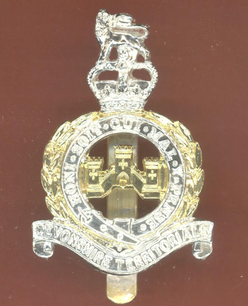 Devonshire Territorials staybright cap badge