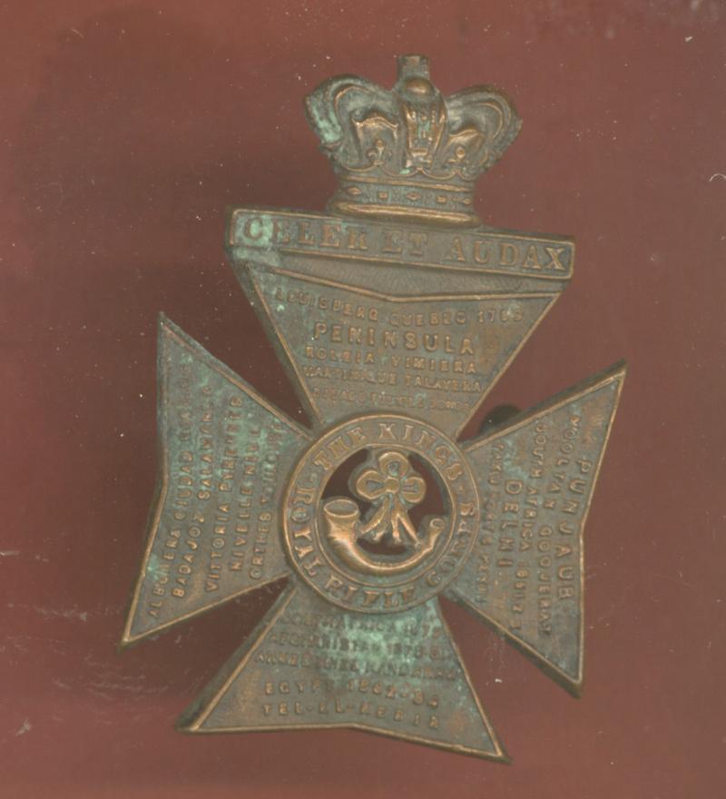 King's Royal Rifle Corps Victorian OR's cap badge
