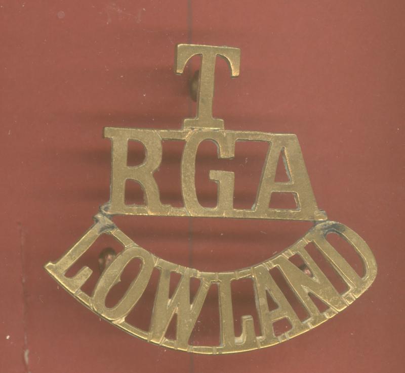 T / RGA / LOWLAND Royal Garrison Artillery shoulder title