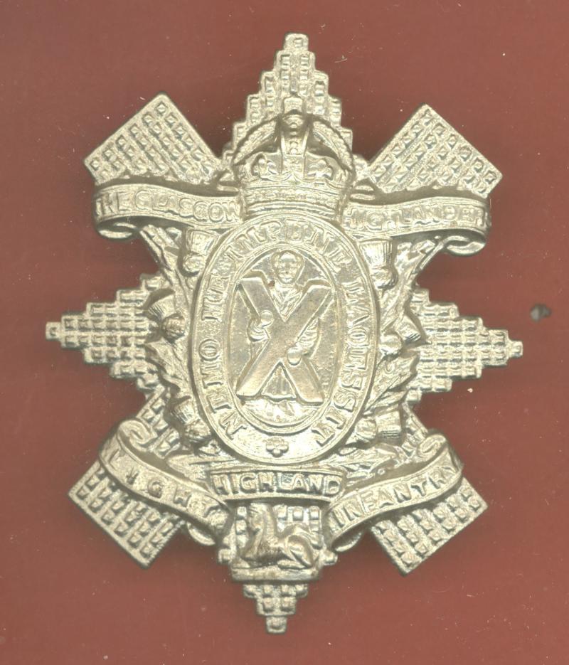 Scottish 1st Bn. Glasgow Highlanders WW2 OR's glengarry badge