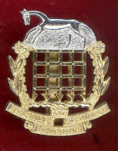 Berkshire & Westminster Dragoons Yeomanry staybright cap badge