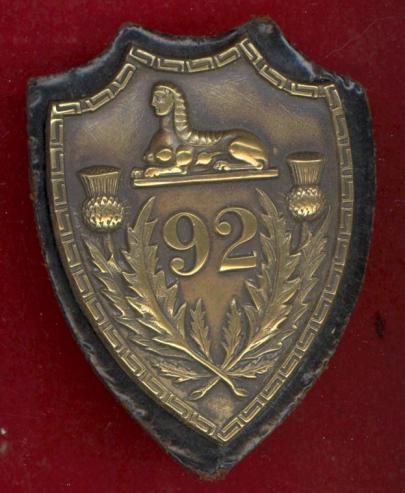 Scottish 92nd Regt of Foot Gordon Hldrs Victorian sporran badge