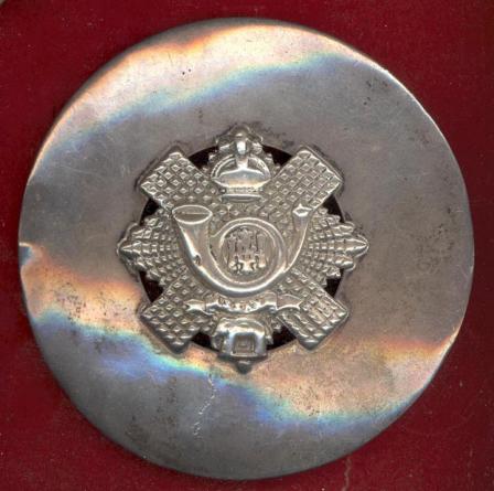 Scottish 1st Bn. Highland Light Infantry  Piper's HM silver plaid brooch