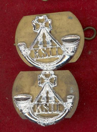King's Shropshire Light Infantry staybright collar badges