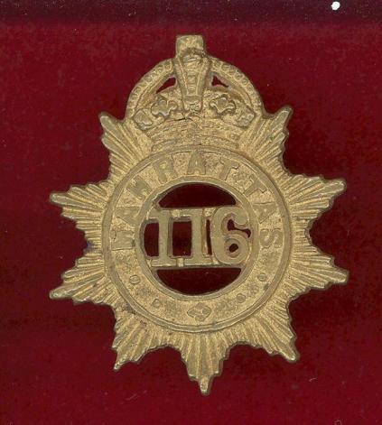 Indian Army WW1 116th Mahrattas Regiment OR's cap badge