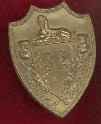 Scottish 92nd Regt of Foot Gordon Hldrs Victorian sporran badge