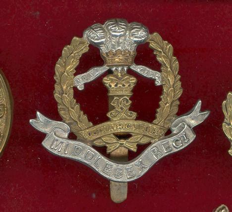 7th, 8th & 9th Bns. Middlesex Regiment post 1908 OR's cap badge.