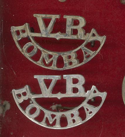 Indian Army Bombay Rifle Volunteers shoulder titles