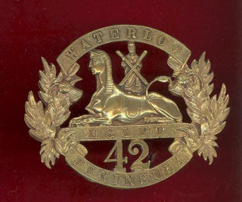 Scottish 42nd Royal Hldrs Regt of Foot Victorian OR's feather bonnet badge