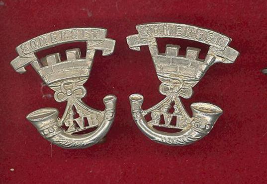 2nd VB Somerset Light Infantry Victorian collar badges