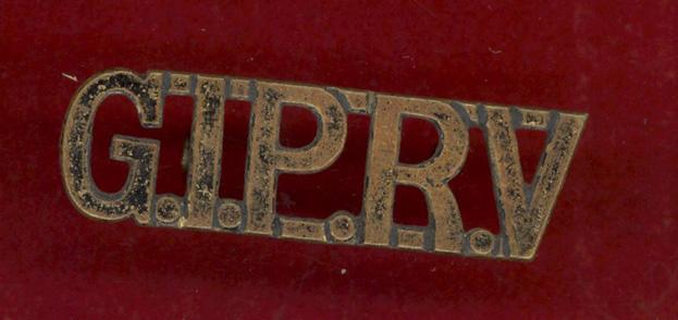 G.I.P.R.V. Great Indian Peninsula Railway Volunteer R.C. WW1 shoulder title