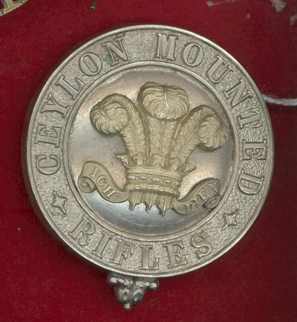 Ceylon Mounted Rifles Officer's horse breast badge