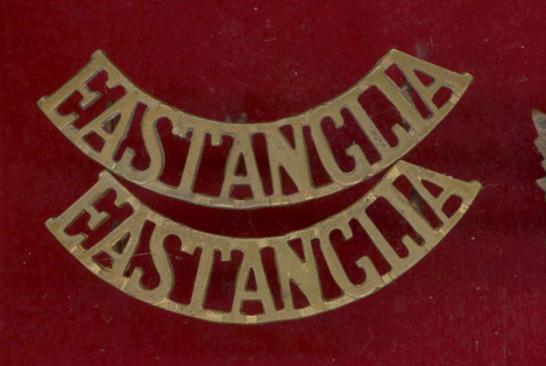 EAST ANGLIA Regiment brass shoulder titles