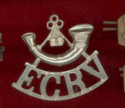 Indian Army E C R V  East Coast Rifle Volunteers WW1 shoulder title