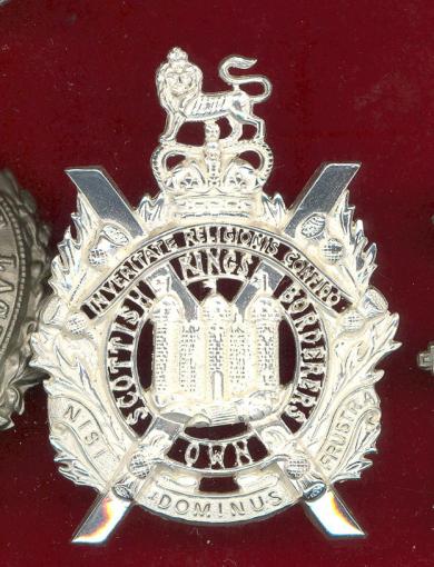 King's Own Scottish Borderers Officer's silver glengarry badge