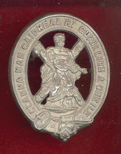 Scottish 105th Lanarkshire (Glasgow Hldrs) Rifle Volunteers Victorian glengarry badge