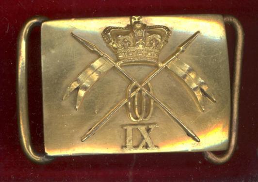 9th Queen's Royal Lancers Victorian Officer's waist belt clasp