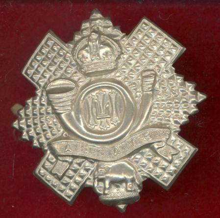 Scottish Highland Light Infantry long scroll glengarry badge