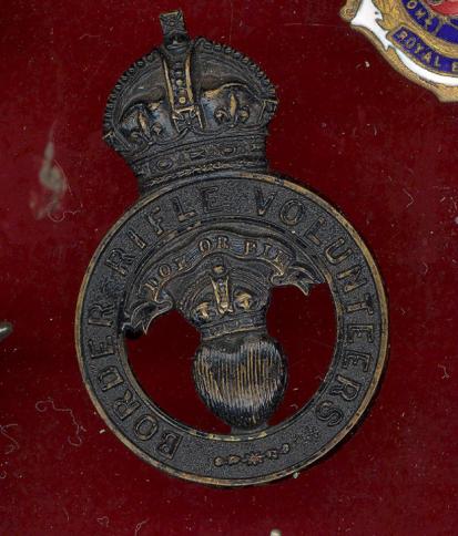 Scottish The Border Rifle Volunteers OR's slouch hat badge circa 1902-08 