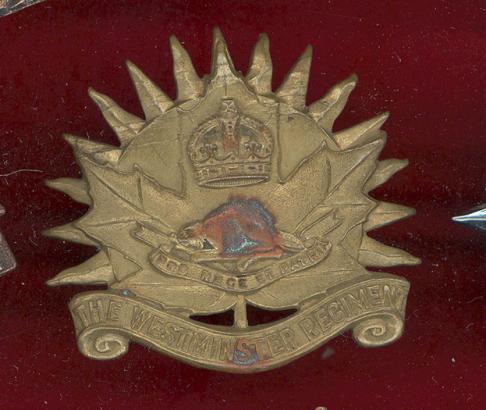 Canadian The Westminster Regiment cap badge