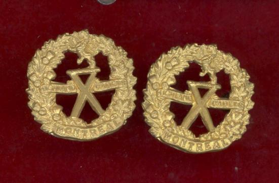 Canadian Montreal Highland Cadets collar badges