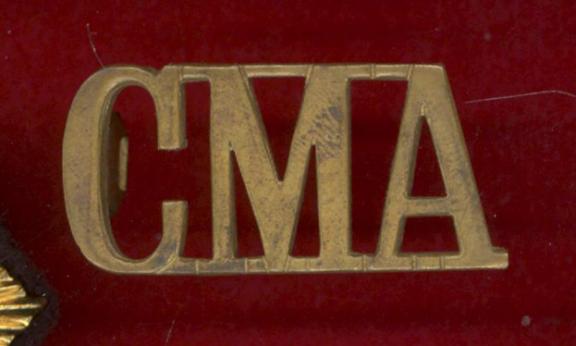 C.M.A. Corps of military Accountants shoulder title