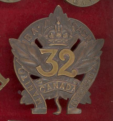 Canadian 32nd Manitoba & Saskatchewan WW1 CEF OR's cap badge