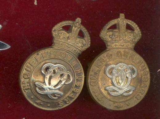 7th Queen's Own Hussars OR's collar badges