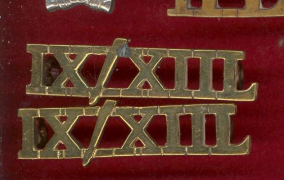 IX / XII L 9th/12th Royal Lancers Officer's shoulder titles