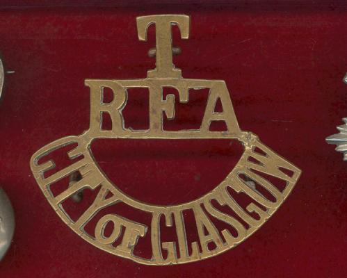 T / RFA / CITY of GLASGOW  WW1 territorial shoulder title