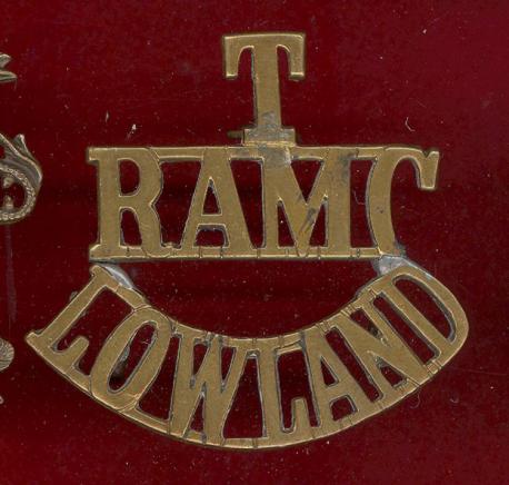 T / RAMC / LOWLAND WW1 shoulder title 