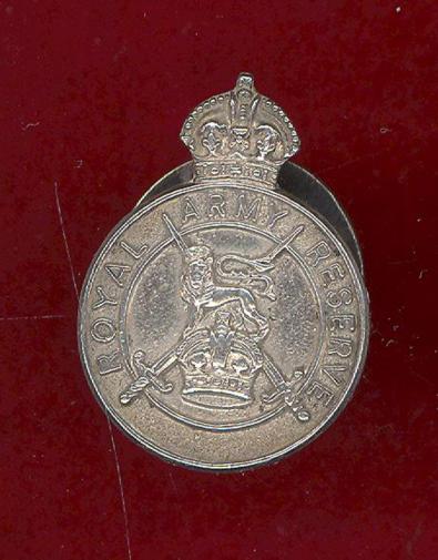 Royal Army Reserve HM silver lapel badge