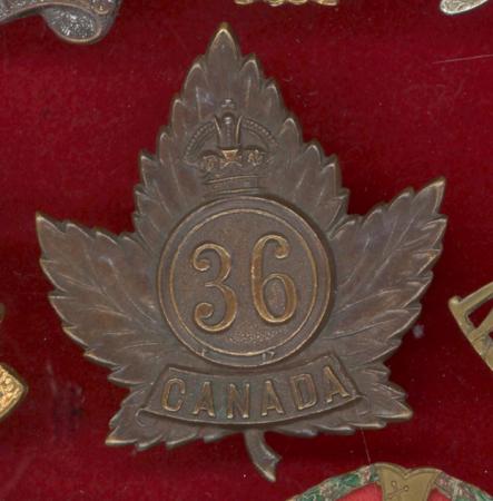 Canadian 36th Hamilton Oversea's Bn.CEF WW1 cap badge 