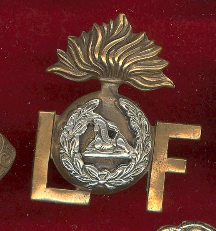 L Grenade F Lancashire Fusiliers Officer's shoulder title