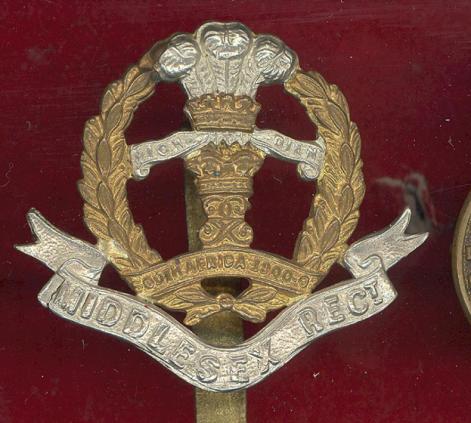 7th, 8th & 9th Bns. Middlesex Regiment post 1908 OR's cap badge.