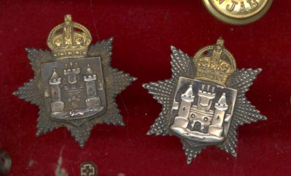 The East Surrey Regiment Officers dress collar badges 