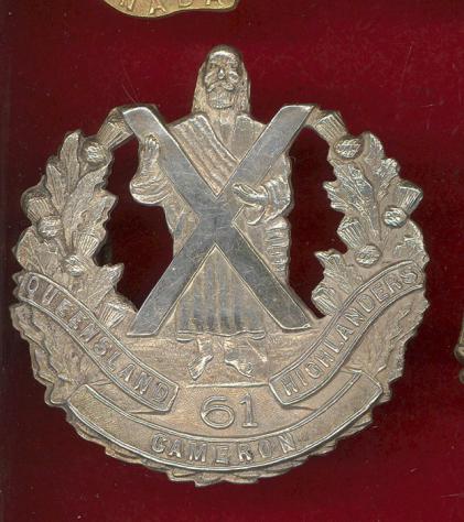 Australian 61st Queensland Cameron Highlanders glengarry badge