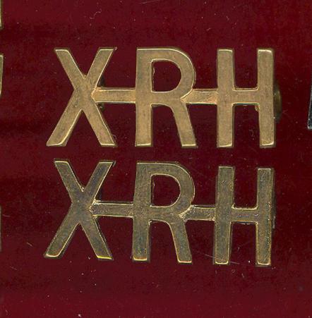 X-R-H 10th Royal Hussars Officer's shoulder titles