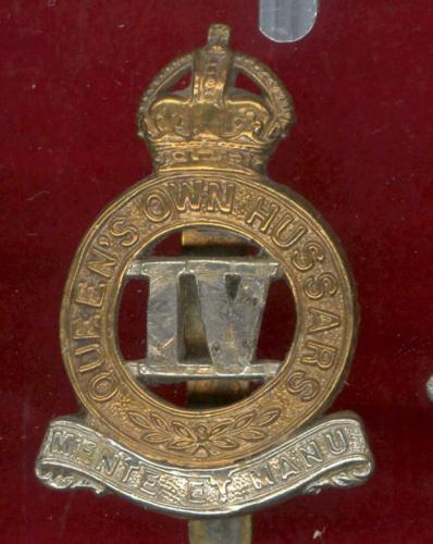 4th Queen?s Own Hussars WW1 OR?s cap badge 