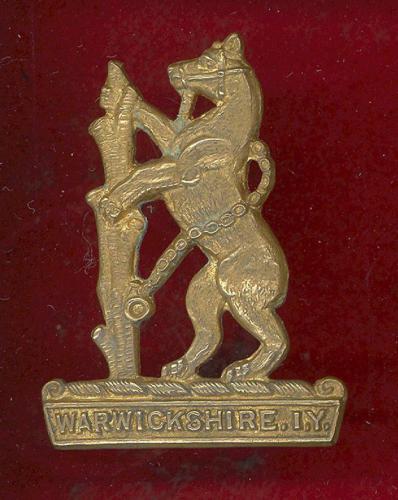 Warwickshire  Imperial Yeomanry brass cap badge 