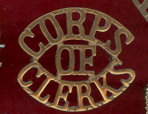 Indian Army CORPS OF CLERKS shoulder title