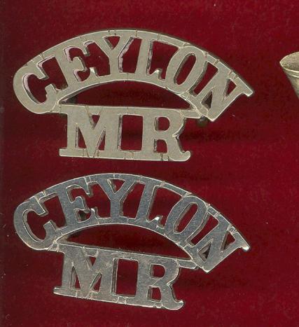 CEYLON / MR Ceylon Mounted Rifles WW1 shoulder titles