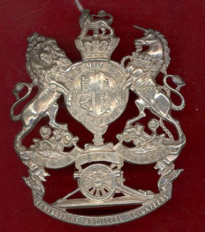 Scottish: 1st Forfarshire Artillery Volunteers Victorian Officer's / Senior NCO's helmet plate 