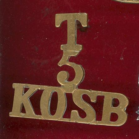 T / 5 / KOSB WW1 shoulder title