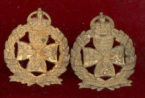 Inns of Court Regiment post 1932 collar badges. 